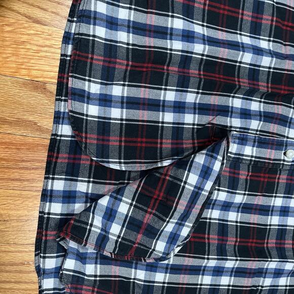 Sugar Cane Light Cotton Check Plaid Short Sleeve Shirt Blue Red Large Japan - Picture 10 of 11